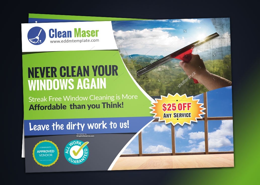 Window Cleaning Service EDDM Mailer Design 1 Window Cleaning Service EDDM Mailer Design